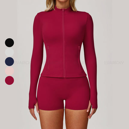 Women's Running Sports Outdoor Casual Zipper Jacket With Pocket